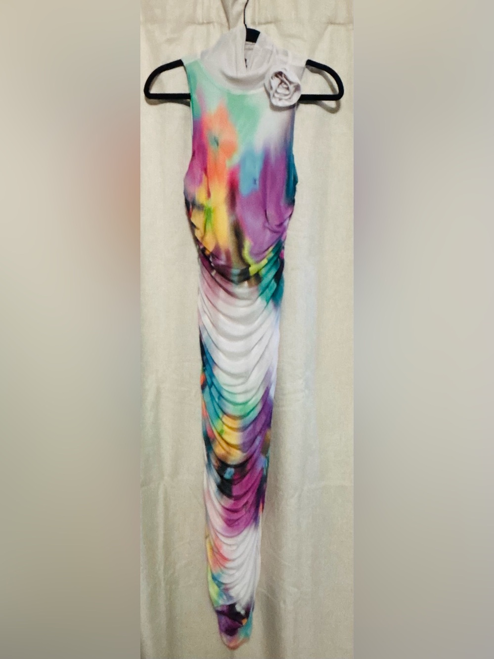 AFRM Multicolor Tie-Dye Maxi Skirt — Pink, Purple, Blue, Green, Yellow - Picture 5 of 9